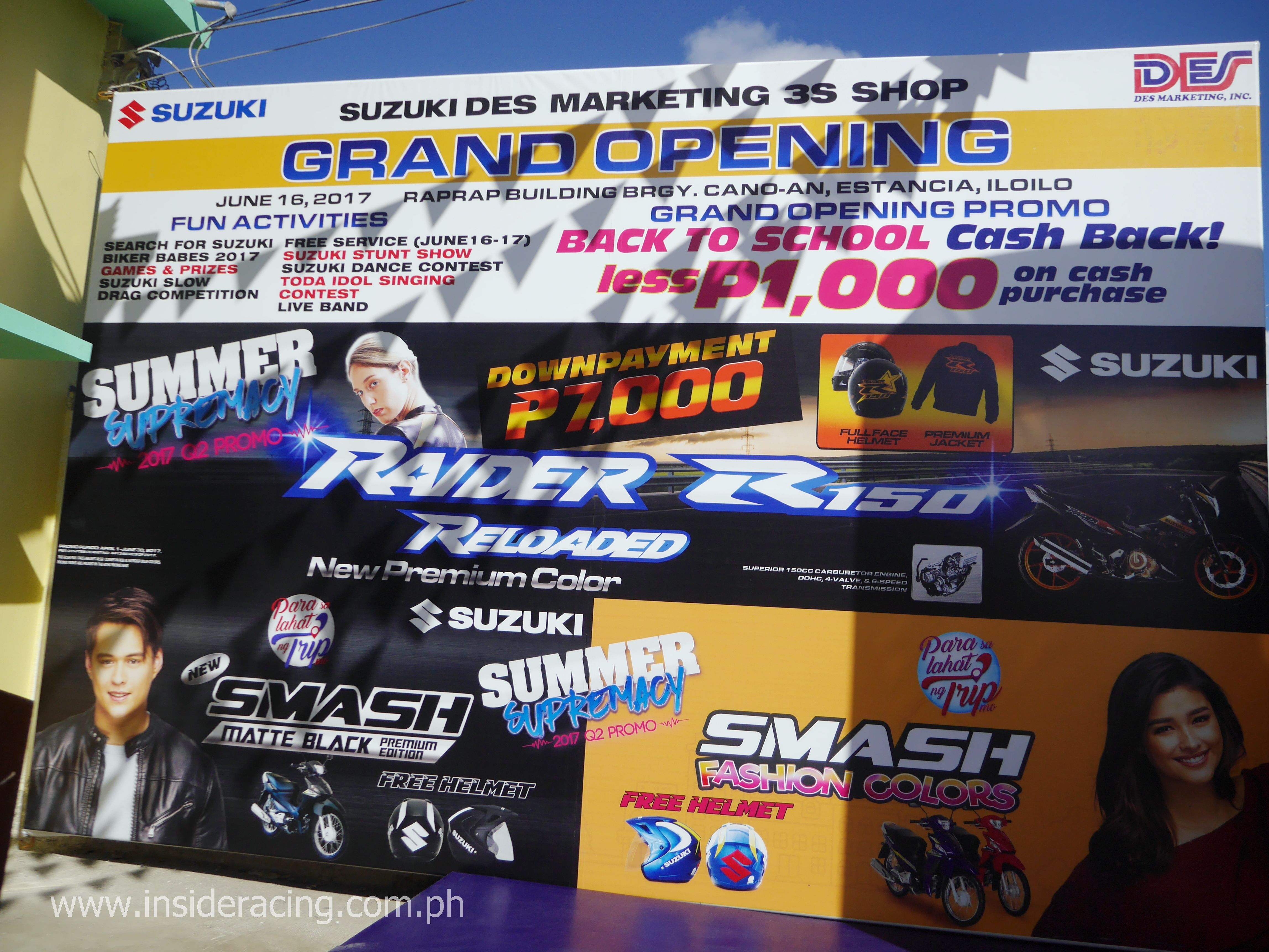 IR News: DES Marketing Now Has a Suzuki 3S Shop in Iloilo! - InsideRACING