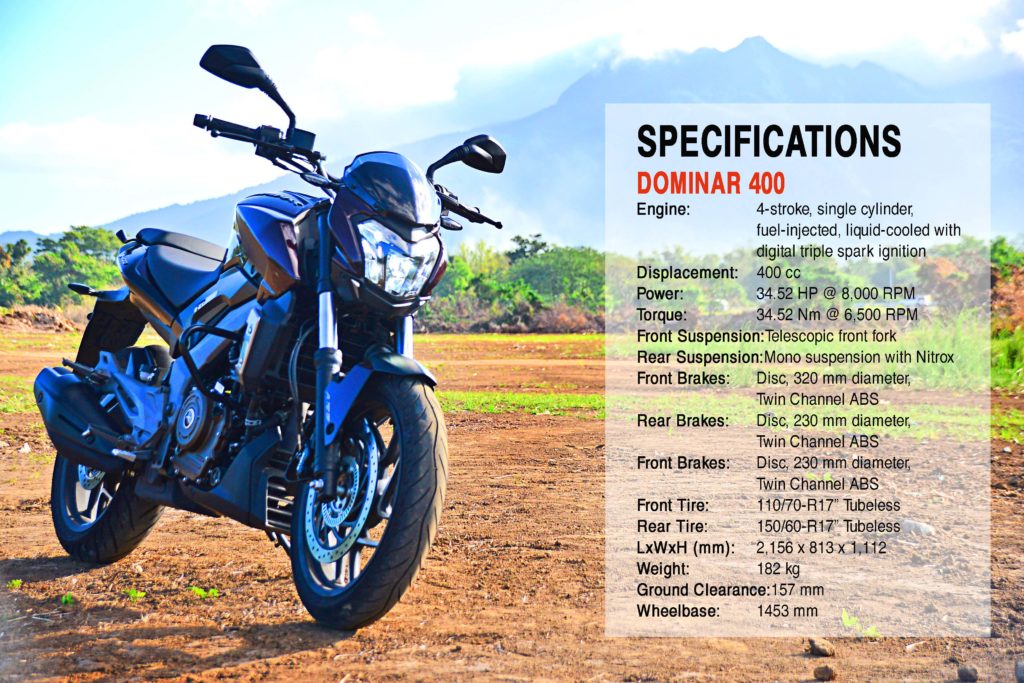 400 specs dominar Kawasaki Dominar