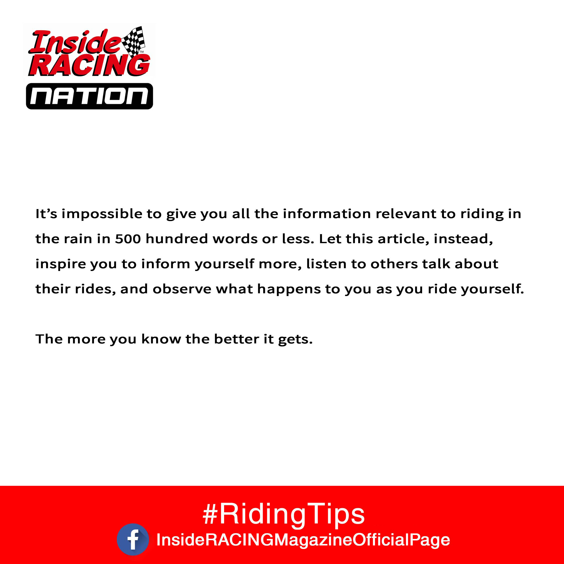 Wet Outside Riding Tips 7