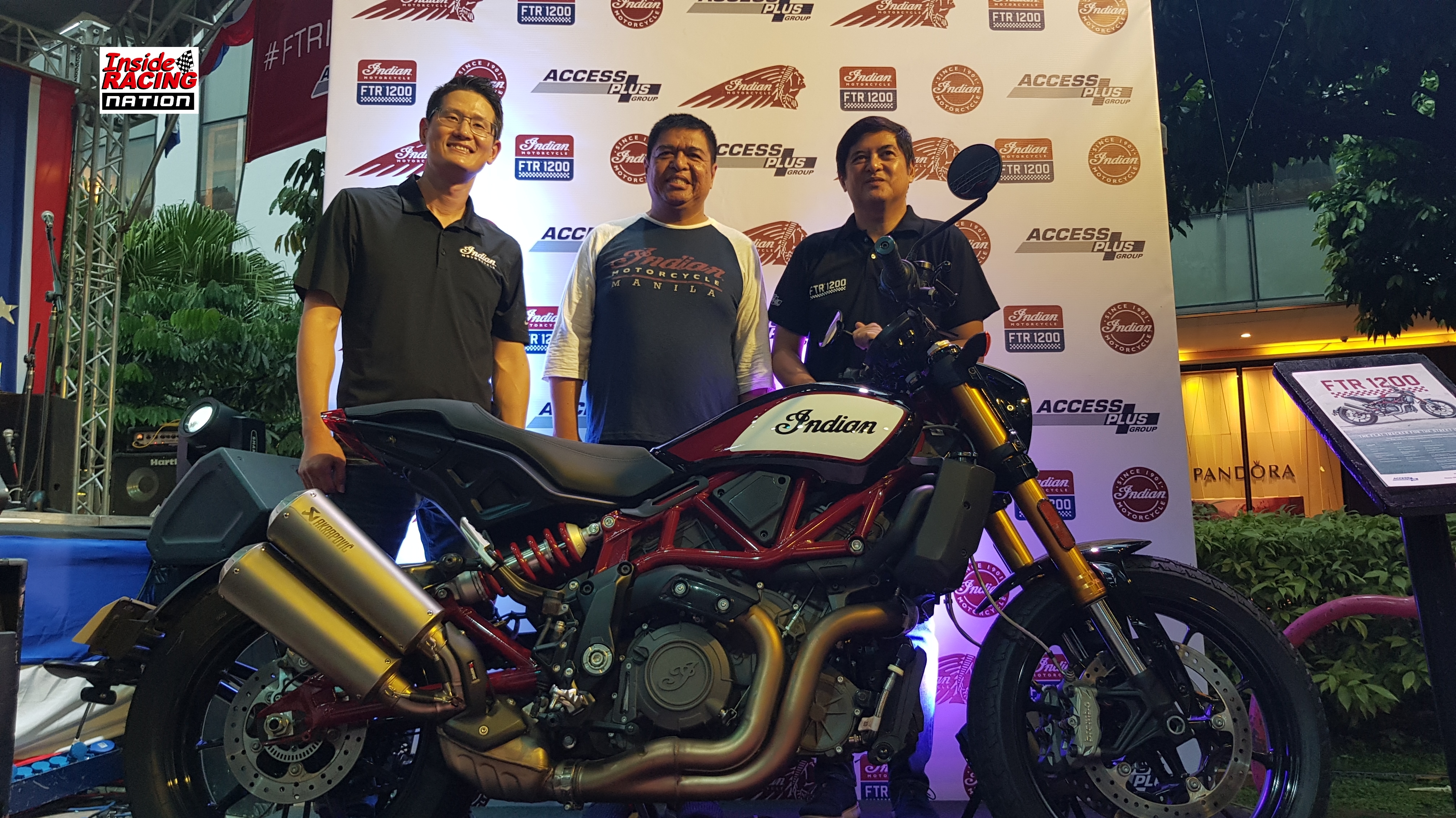 (L-R) International Sales Manager of Indian Motorcycle and Polaris Industries Asia Pacific- Mr. Jake Jung, Access Plus President Mr. Toti Alberto, Indian Motorcycles Philippines General Manager Mr. Ted Alberto