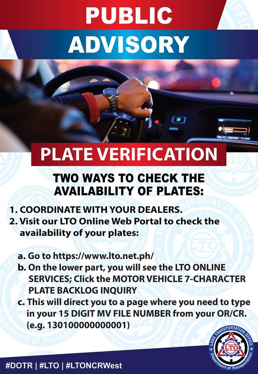 Motorcycle plate online check