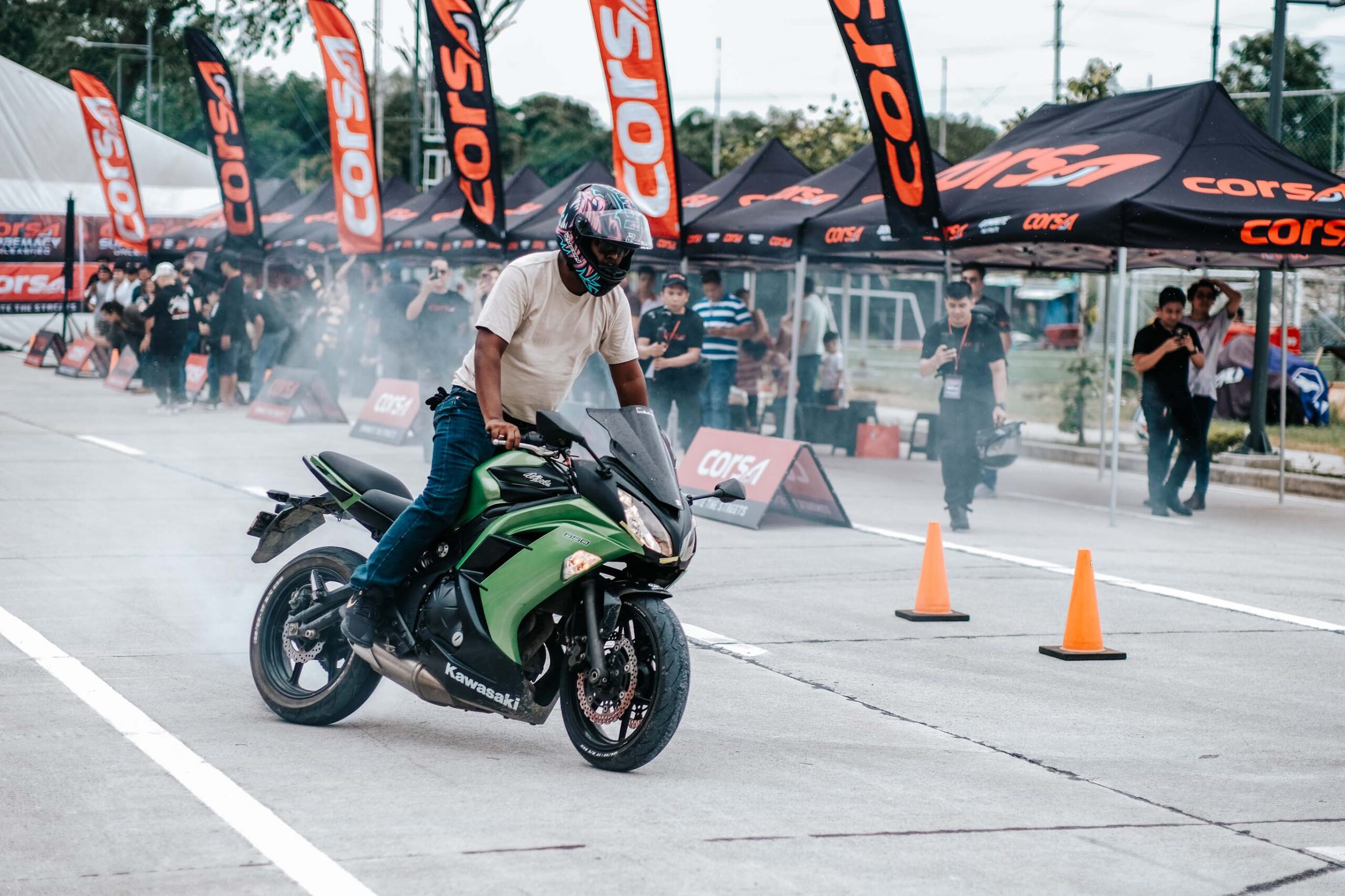 Corsa Tires Stunters doing an extreme ride on dry road condition