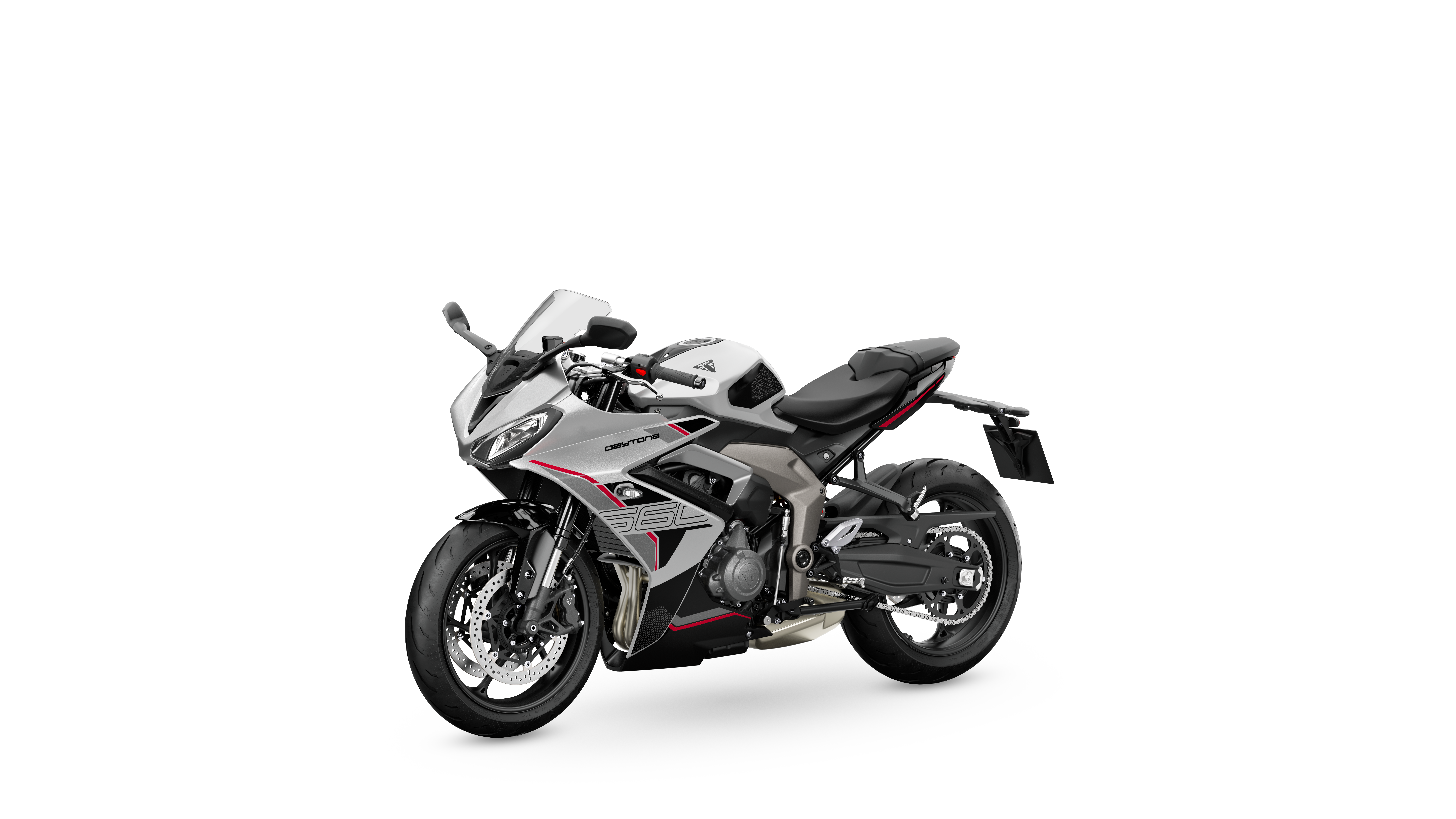 Daytona 660 My26 Aluminium Silver Lhs Front Angle