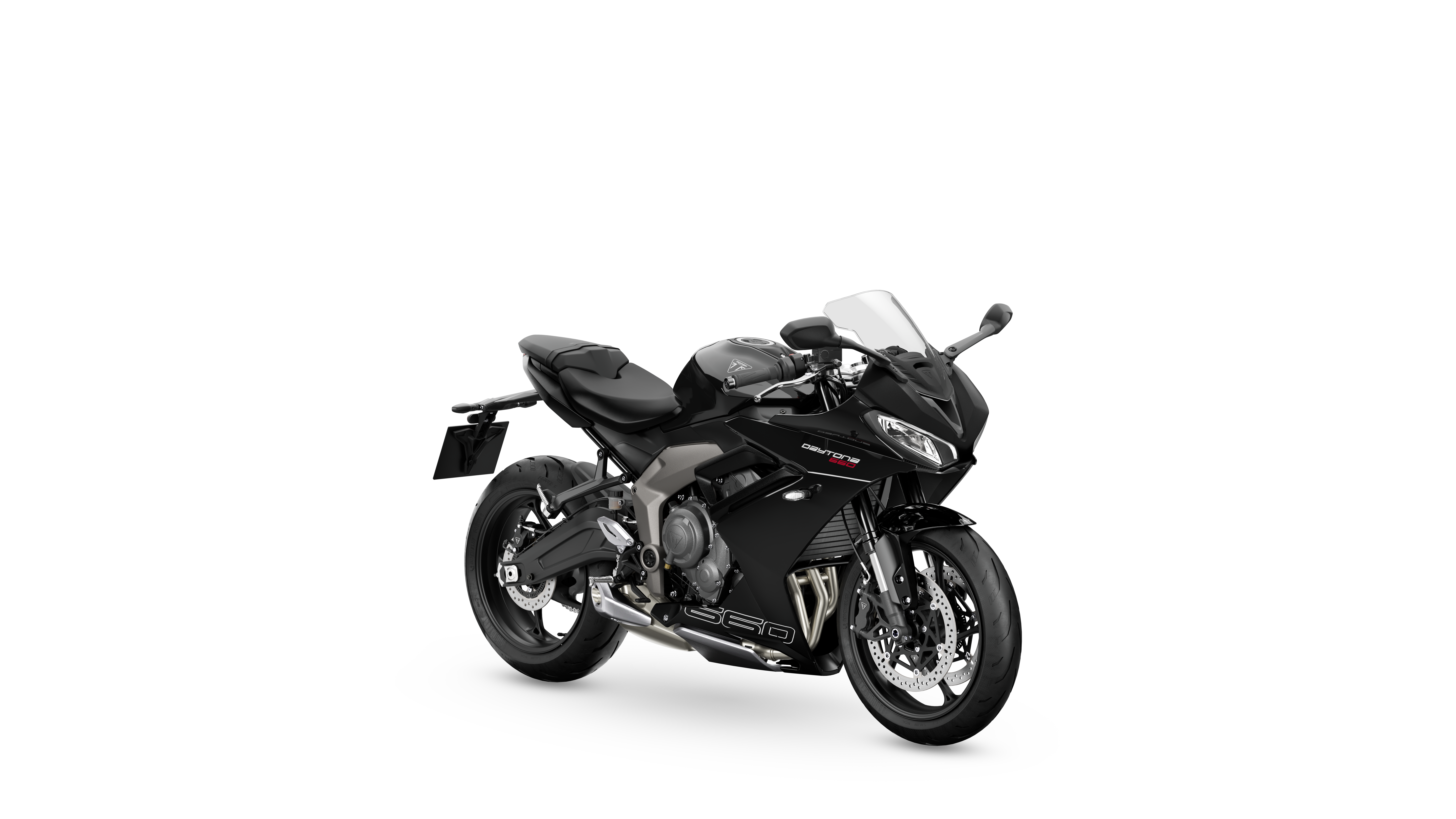 Daytona 660 My26 Sapphire Black Rhs Front Angle