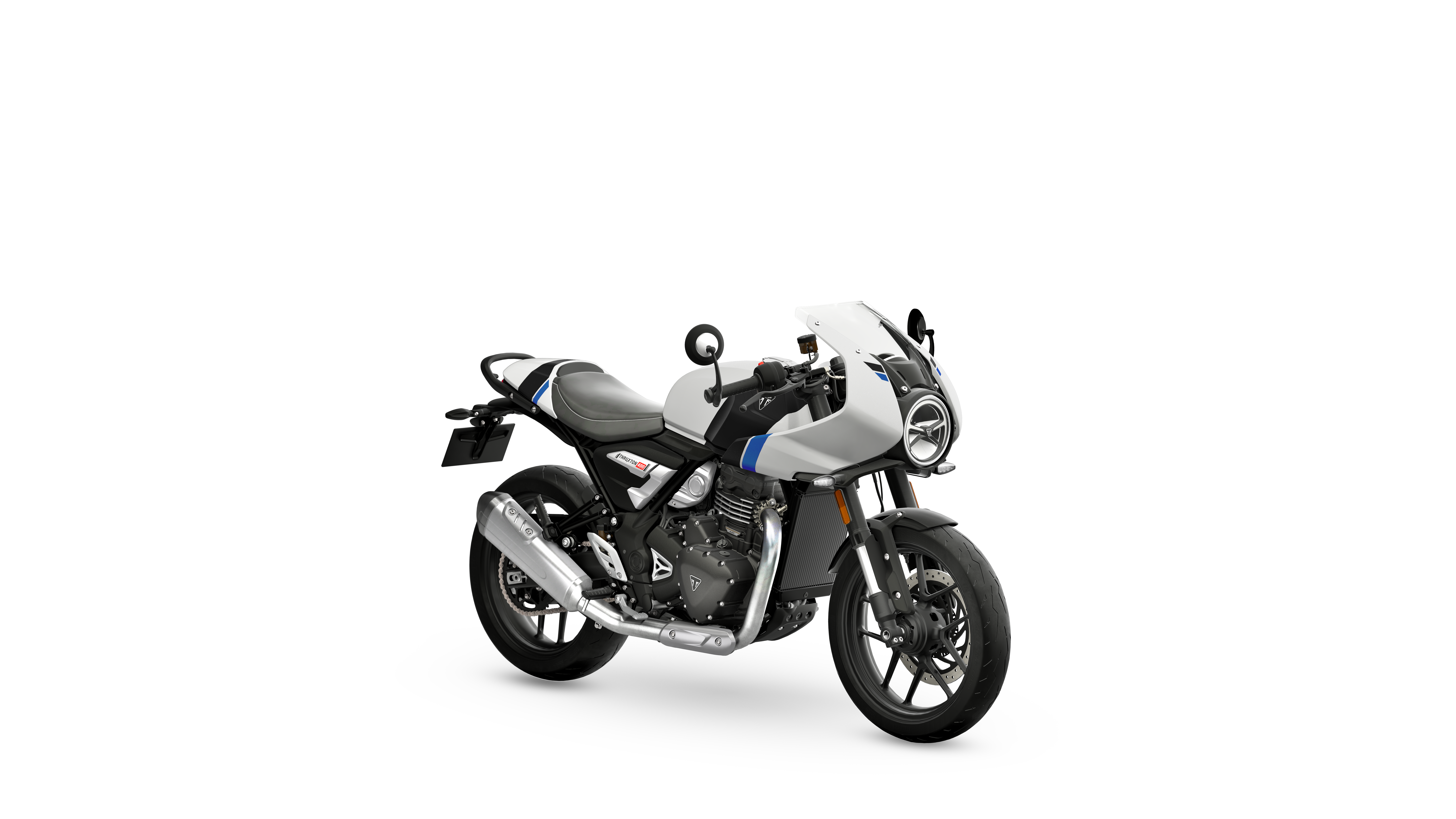Thruxton 400 My26 Pearl White Rhs Front Angle